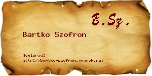 Bartko Szofron névjegykártya